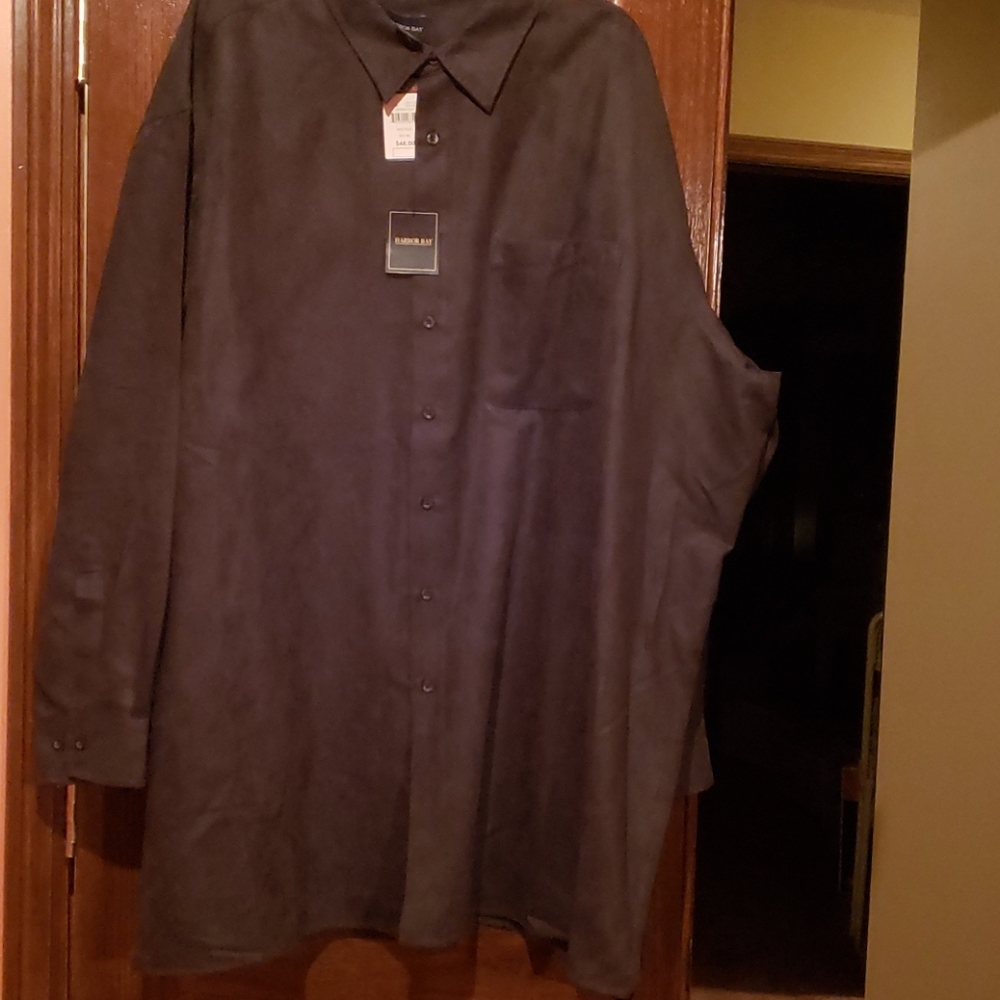 Harbor Bay L/S Black casual 4XL shirt. NWT